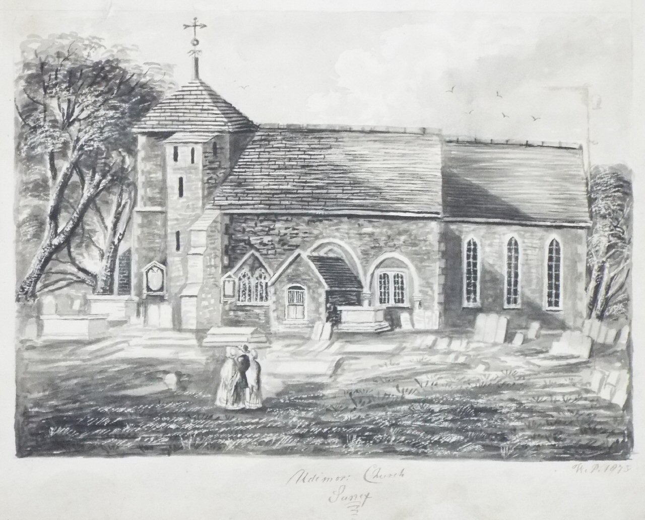 Ink & grey wash - Udimore Church